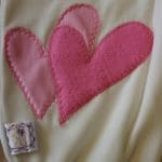 Velours witten pakje met een roze hart (Velour Overall) - Afbeelding 3